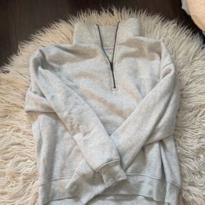 Tiger and Eloise stoney clover grey quarter zip